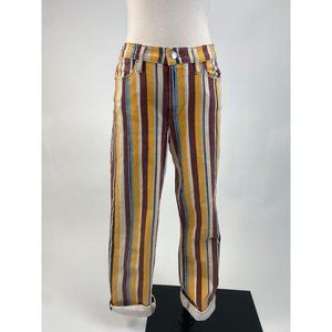 Women's FRAME Le High Straight Multi-color Striped Pants